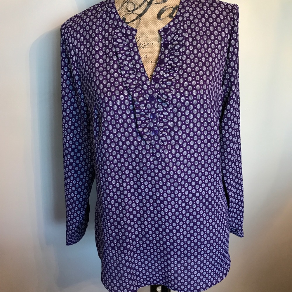 Zac & Rachel purple fun print top - Picture 1 of 4